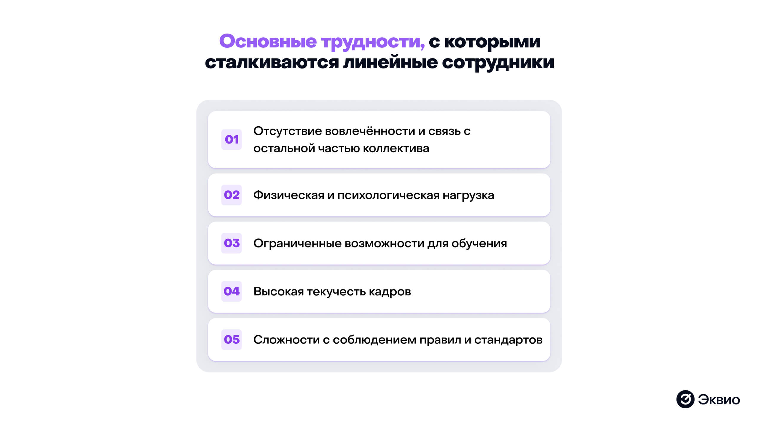 Основные трудности с&nbsp;которыми сталкиваются линейные сотрудники